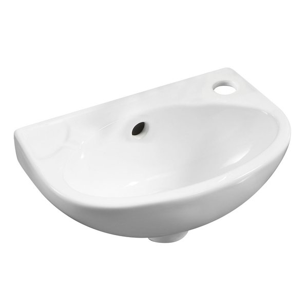 Alfi Brand ALFI brand ABC118 White 14" Small Wall Mounted Ceramic Sink with Faucet Hole ABC118
